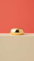 Gold Dome Ring Sculptural Form
