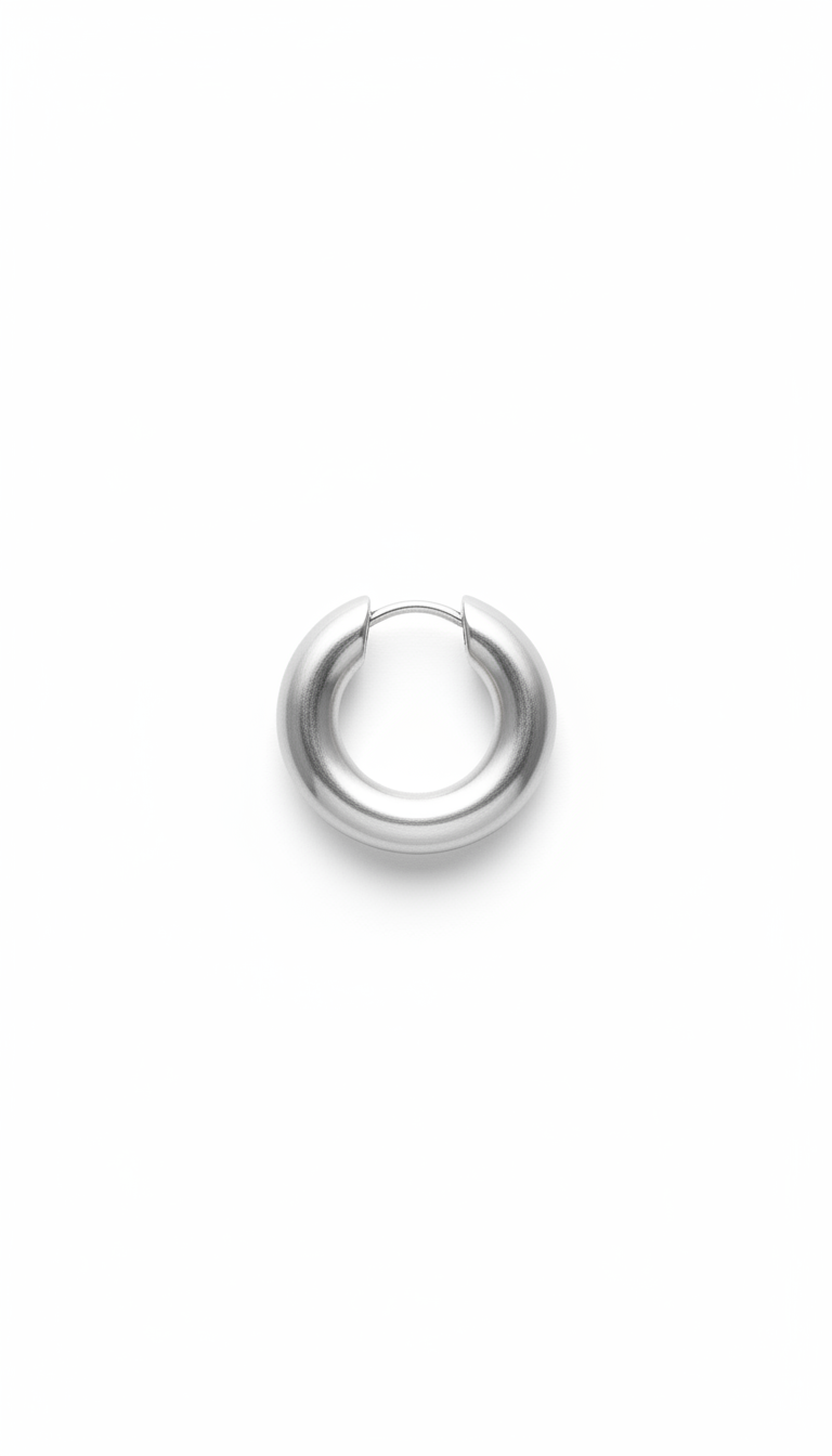 Chunky Silver Hoop Earrings Statement Size